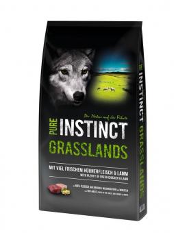 PURE INSTINCT GRASSLANDS mit Huhn, Lamm für Hunde 2x12 kg