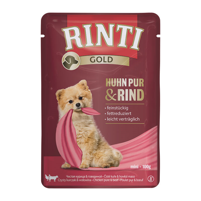 Rinti Gold Huhn Pur & Rind Pouch 50x 100g