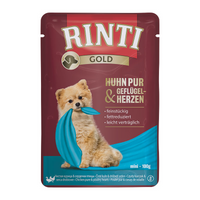 Rinti Gold Huhn Pur & Geflügelherzen Pouch 50x 100g