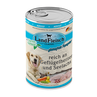 LandFleisch Dog Classic Geflügelherz & Seelachs