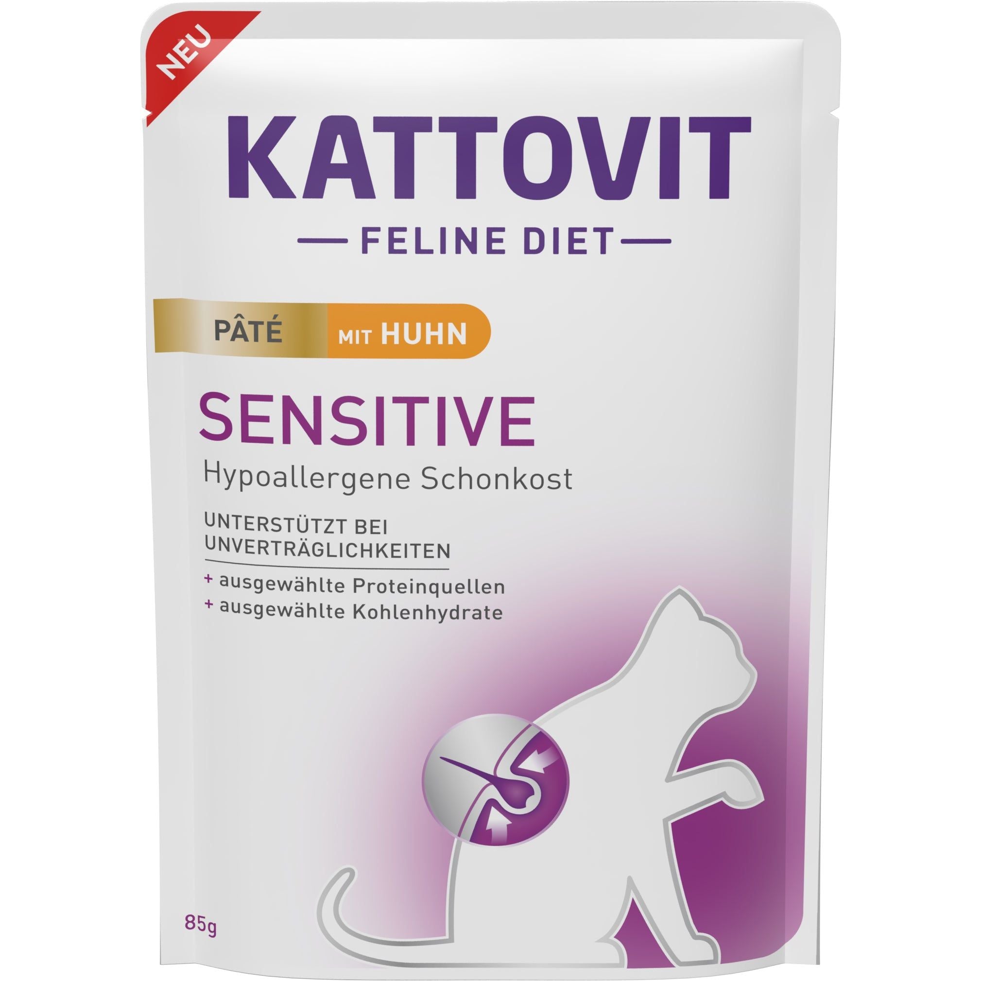 Kattovit Feline Diet Sensitive Pate Huhn 30x 85g