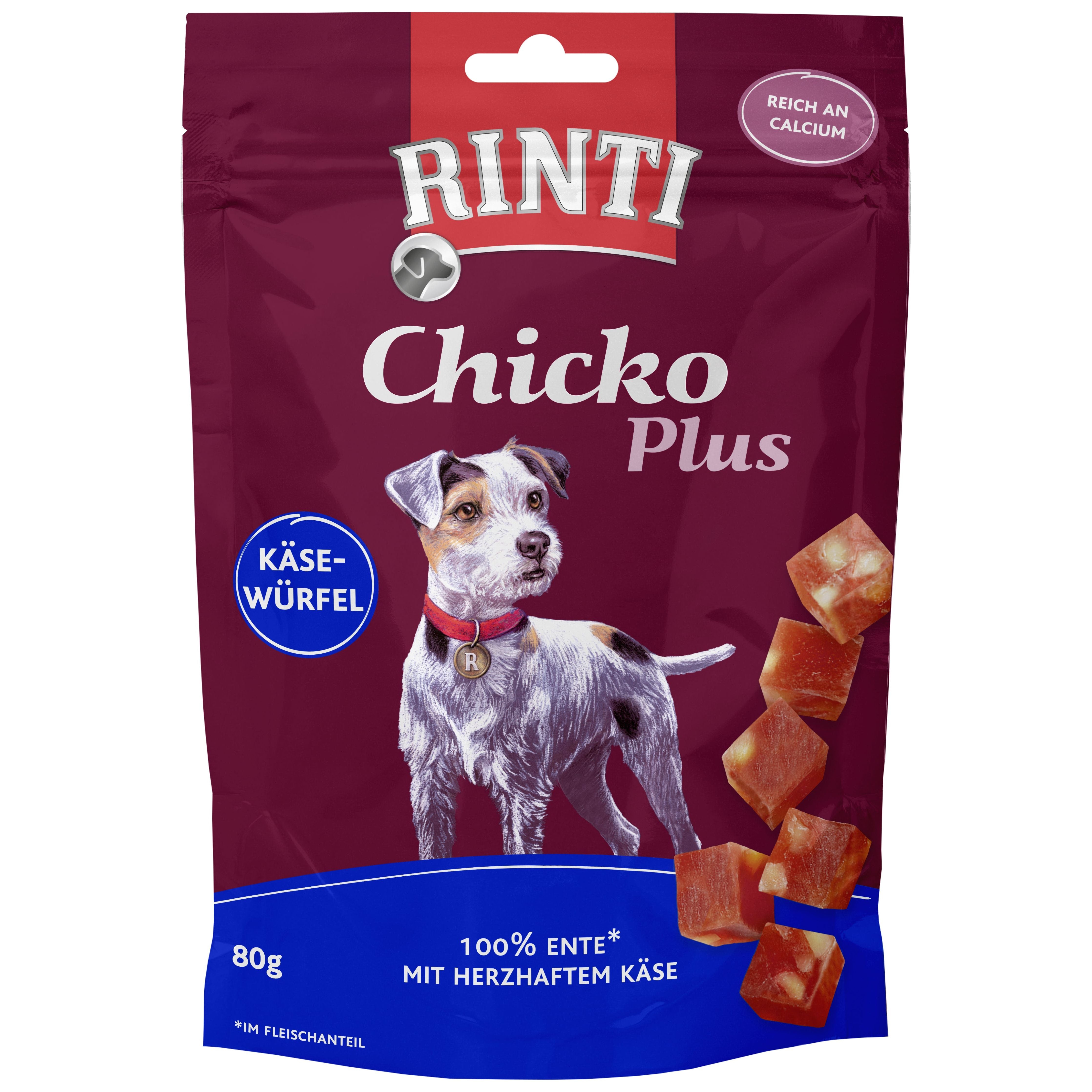 Rinti Chicko Plus Käsewürfel Ente 12x 80g