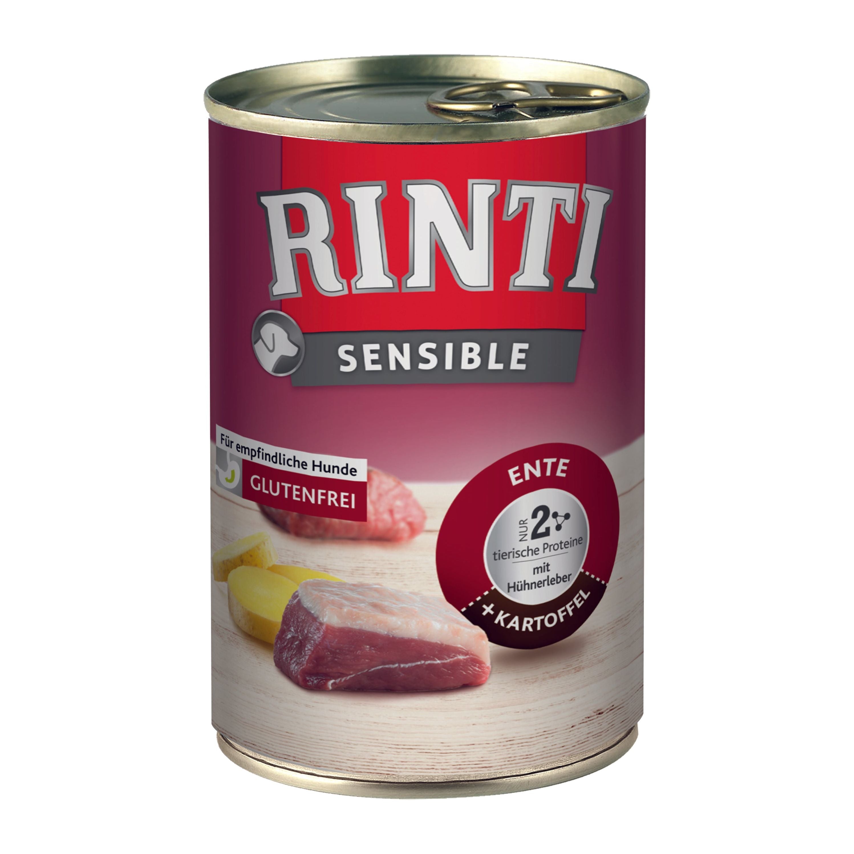 Rinti Sensible Ente, Hühnchenleber & Kartoffel 24x 400g