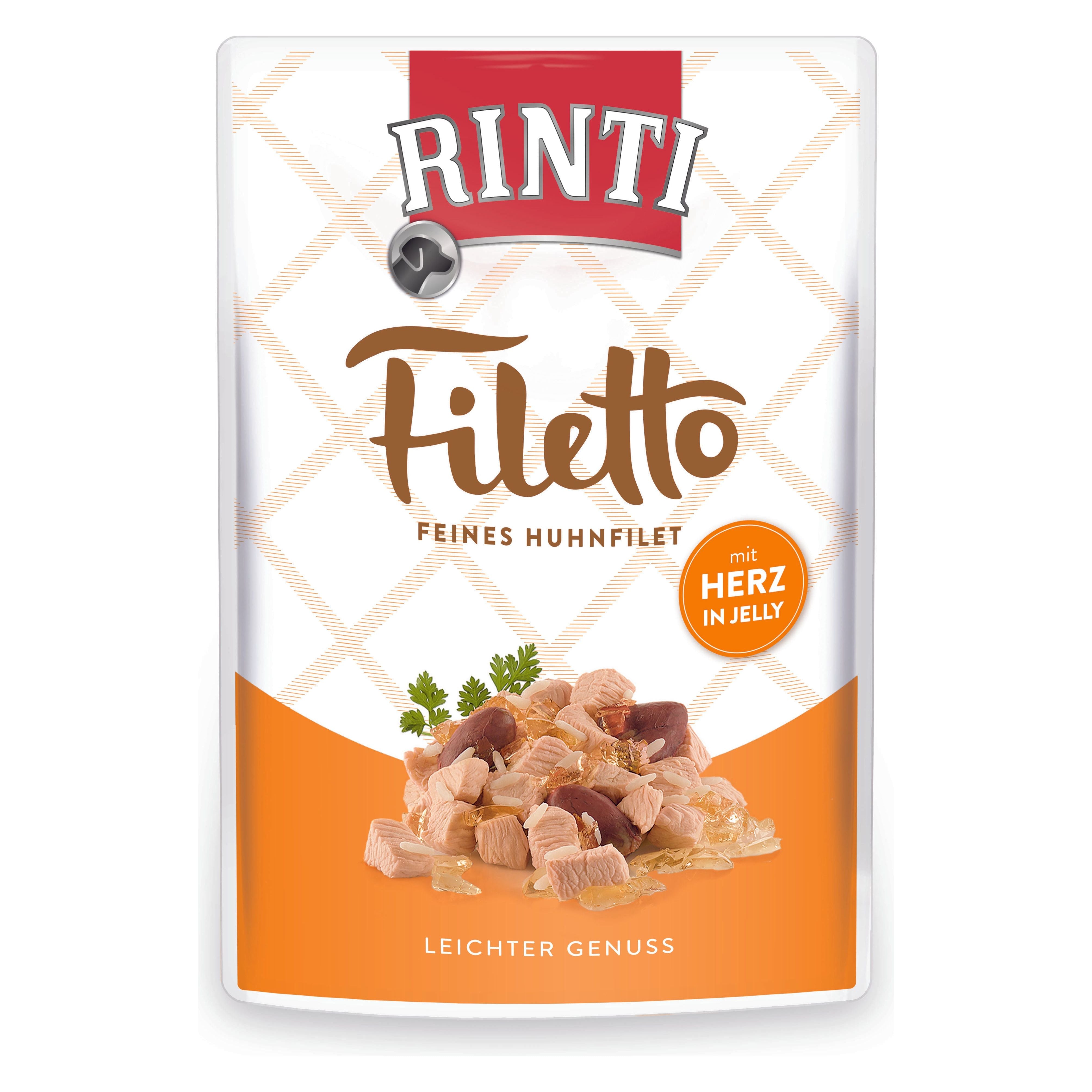 Rinti Filetto Jelly Huhn & Hühnerherz 24x 100g