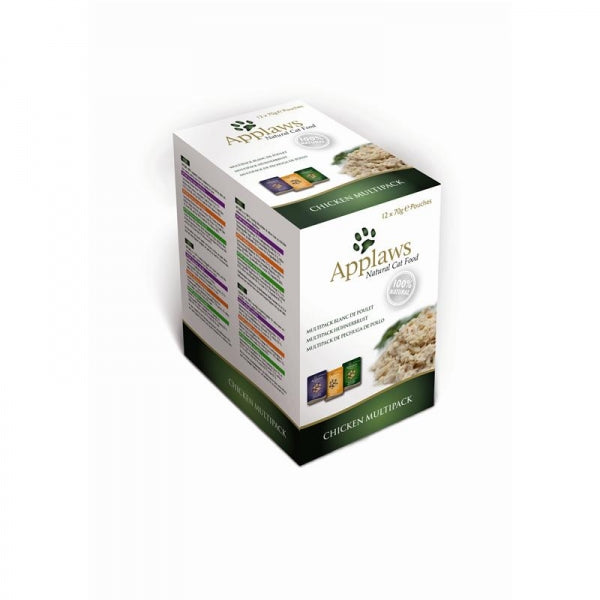 Applaws Cat Frischebeutel Multipack mit Huhn | 4x 12x 70g