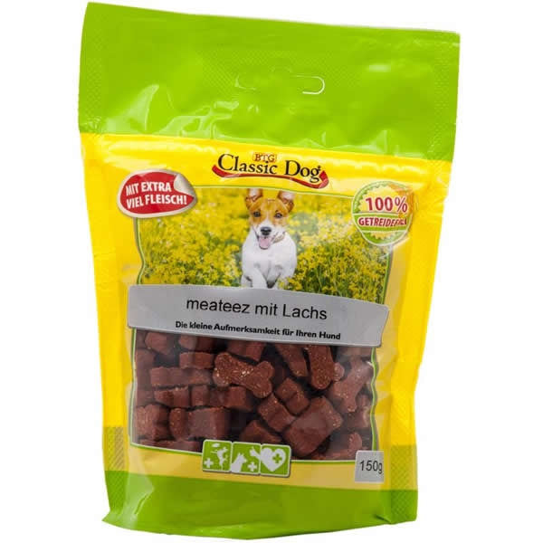 Classic Dog Snack meateez mit Lachs 12x 150g