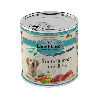 LandFleisch Dog Classic Rinderherz & Reis 12x 800 g