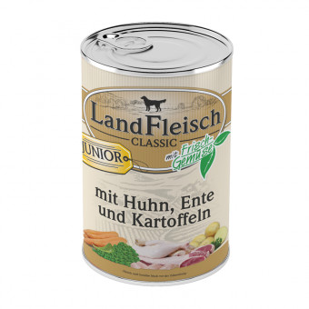 LandFleisch Dog Classic Junior Huhn, Ente & Kartoffel 