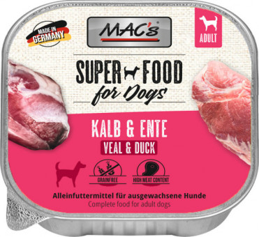 MAC's Dog Kalb & Ente Schale 22x 150g | Sparpack