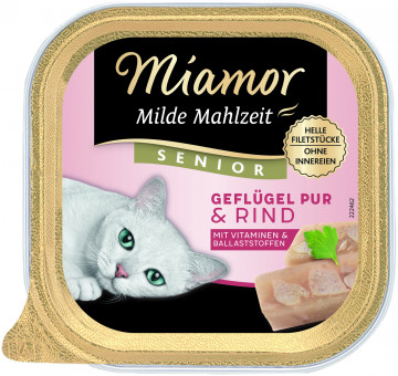 Miamor Milde Mahlzeit Senior Geflügel Pur & Rind 16x 100g 