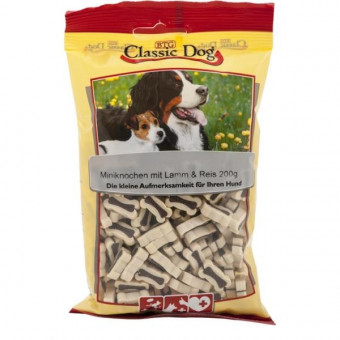 Classic Dog Snack Miniknochen mit Lamm & Reis 12x 200 g | Vorteilspack