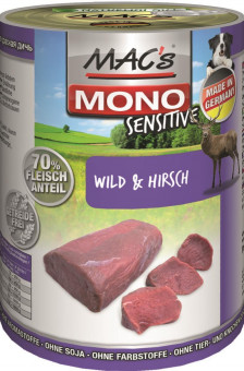 MAC's Dog Dose Mono-Protein Wild & Hirsch 800g | 12er-Sparpack