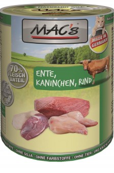 MAC's Cat Ente, Kaninchen & Rind 400g | 6er-Sparpack