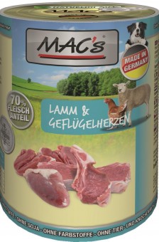 MAC's Dog Lamm & Geflügel-Herz 800g | 6er-Sparpack