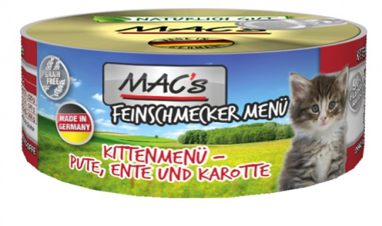 MAC's Kitten Feinschmecker Ente, Pute & Karotte 12x 100g