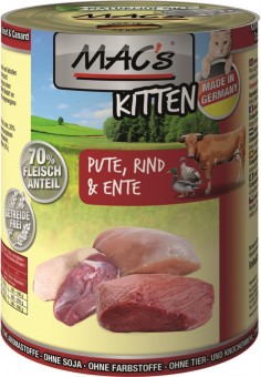 MAC's Kitten Pute, Rind & Ente 400g | 24er-Super-Sparpack