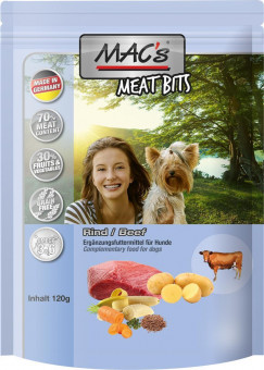 MAC's Dog Hunde-Snack Meat Bits Rind 9x 100g | Sparpack