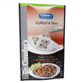 Dr. Clauders Cat Geflügel & Nieren in Soße Pouch 20x 100g