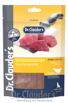 Dr. Clauders Dog Snack Hühnerbrust 10x 80g Filetstreifen