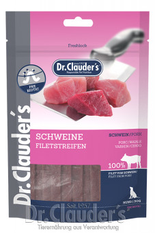 Dr. Clauders Dog Snack Schwein 10x 80g Filetstreifen